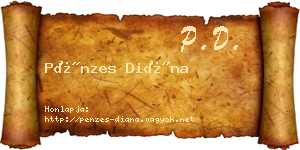 Pénzes Diána névjegykártya